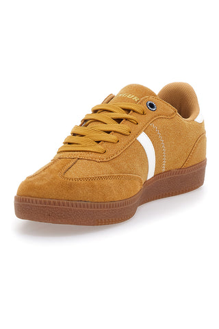 Sandfarbene Sneakers mit Canguro 385-Schnürverschluss