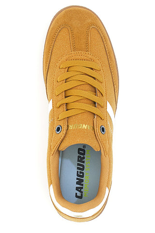 Sandfarbene Sneakers mit Canguro 385-Schnürverschluss