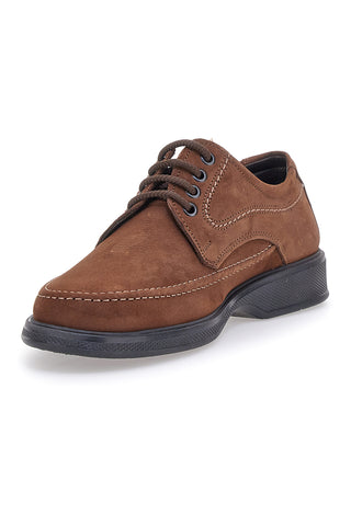 Braune Schnürschuhe aus echtem Wildleder, hergestellt in Italien, Longford 1
