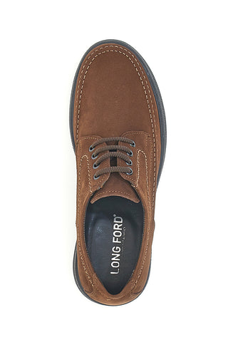 Braune Schnürschuhe aus echtem Wildleder, hergestellt in Italien, Longford 1