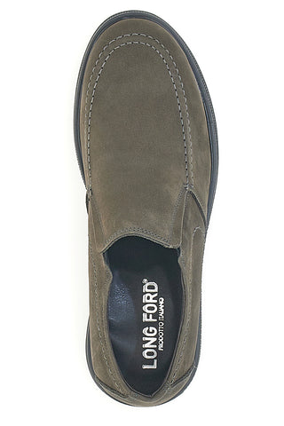 Graue Mokassins aus echtem Leder, hergestellt in Italien, Longford 3