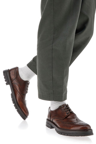 Braune Schnürschuhe mit Verzierung Duilio Pittarello Focus 2240