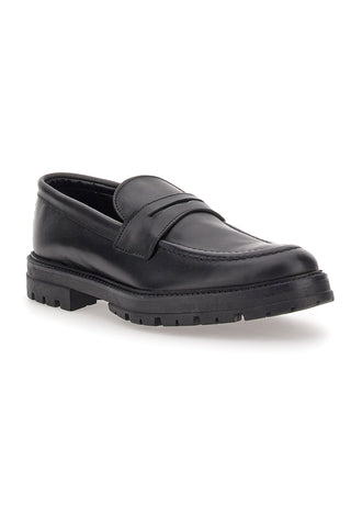 Klassische Mokassins aus echtem schwarzem Leder, hergestellt in Italien, PITTARELLO FOCUS 2040