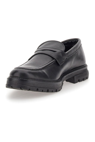 Klassische Mokassins aus echtem schwarzem Leder, hergestellt in Italien, PITTARELLO FOCUS 2040