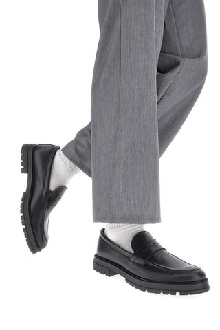 Klassische Mokassins aus echtem schwarzem Leder, hergestellt in Italien, PITTARELLO FOCUS 2040