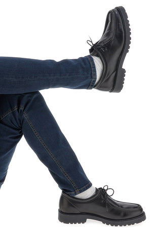 Schwarze Schnürschuhe aus echtem Leder Pittarello 1505