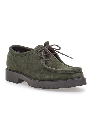 Grüne Wildleder-Schnürschuhe aus echtem Leder Pittarello 1505