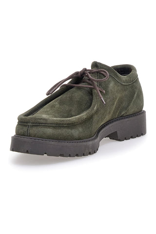 Grüne Wildleder-Schnürschuhe aus echtem Leder Pittarello 1505