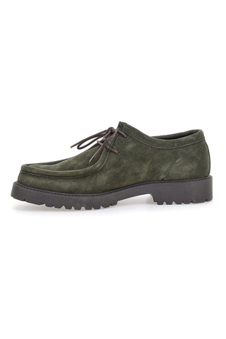 Grüne Wildleder-Schnürschuhe aus echtem Leder Pittarello 1505