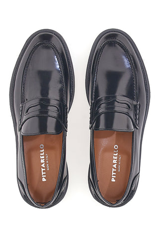 Schwarze Mokassins aus echtem Leder Pittarello 3252