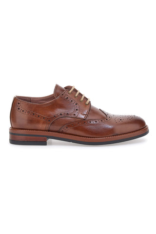 Braune Schnürschuhe aus echtem Leder, hergestellt in Italien, Pittarello, Klasse 06