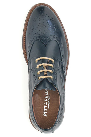 Stringata inglese blu con lacci a contrasto PITTARELLO CLASS 06