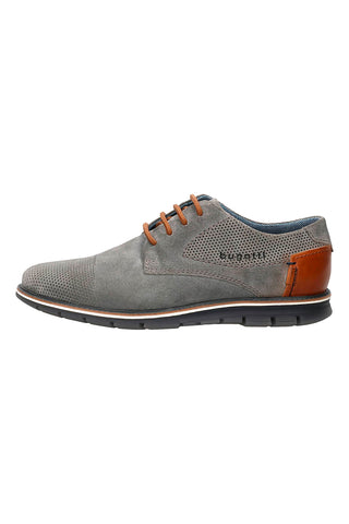 Scarpe Stringate Grigie con Tomaia Traforata in Pelle BUGATTI 3319711K