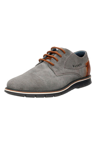 Scarpe Stringate Grigie con Tomaia Traforata in Pelle BUGATTI 3319711K
