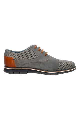 Scarpe Stringate Grigie con Tomaia Traforata in Pelle BUGATTI 3319711K