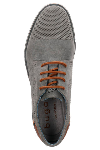 Scarpe Stringate Grigie con Tomaia Traforata in Pelle BUGATTI 3319711K