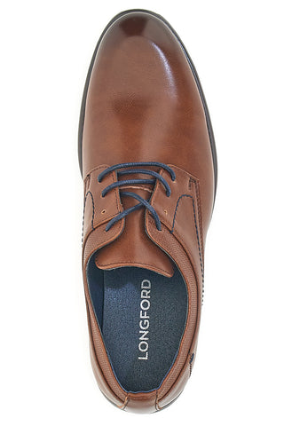 Braune Schnürschuhe mit glattem Obermaterial LONGFORD 6Y976715