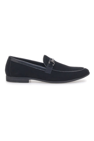 JOHES LAND 218014 Schwarze Loafer mit spitzer Spitze und Schnalle