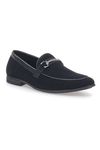 JOHES LAND 218014 Schwarze Loafer mit spitzer Spitze und Schnalle