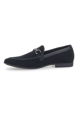JOHES LAND 218014 Schwarze Loafer mit spitzer Spitze und Schnalle