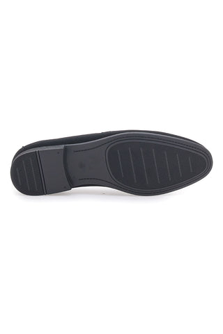 JOHES LAND 218014 Schwarze Loafer mit spitzer Spitze und Schnalle