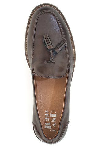 Mocassini Marroni con Tomaia Liscia e Frange JOHES LAND 2109115