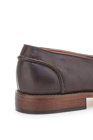 Mocassini Marroni con Tomaia Liscia e Frange JOHES LAND 2109115