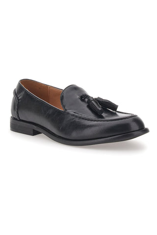 Mocassini Neri con Tomaia Liscia e Frange JOHES LAND 2109115