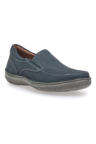 Mocassini Jeans in Pelle Nbuk Cuciti a Mano JOHES LAND 2779