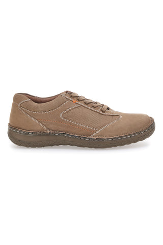 JOHES LAND 2725 Handgenähte Schnürschuhe aus Nubukleder in Taupe