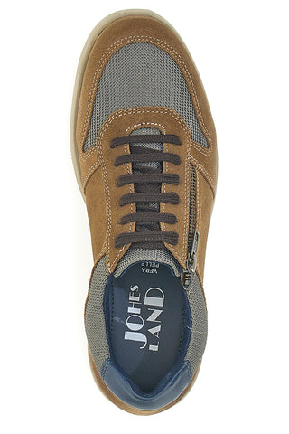 Johes Land SP8002 Schnürschuhe aus echtem Leder, Braun