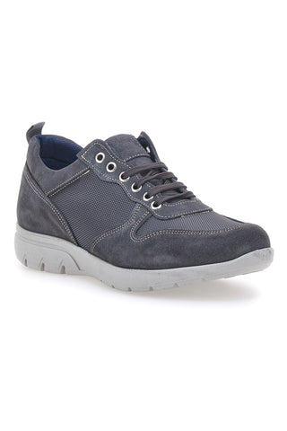 Stringate Grigie con Tomaia in Pelle e Mesh JERPOINT 99