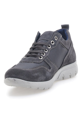 Stringate Grigie con Tomaia in Pelle e Mesh JERPOINT 99