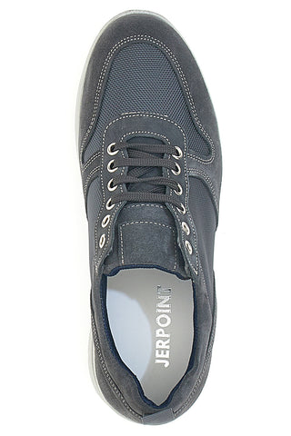 Stringate Grigie con Tomaia in Pelle e Mesh JERPOINT 99