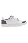 Weiße Sneakers mit grauen Details aus Leder Made in Italy PTR 123