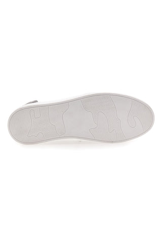 Weiße Sneakers mit grauen Details aus Leder Made in Italy PTR 123