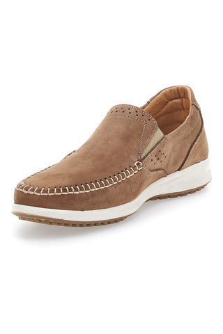 Taubengraue Mokassins mit Obermaterial aus Leder und Gummisohle JERPOINT 320