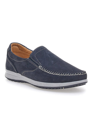 Blaue Mokassins mit Obermaterial aus Nubukleder und Gummisohle JERPOINT 320