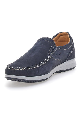 Blaue Mokassins mit Obermaterial aus Nubukleder und Gummisohle JERPOINT 320