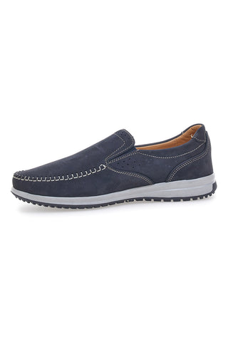 Blaue Mokassins mit Obermaterial aus Nubukleder und Gummisohle JERPOINT 320