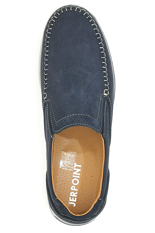 Blaue Mokassins mit Obermaterial aus Nubukleder und Gummisohle JERPOINT 320