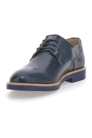 Blauer Lederschnürschuh Made in Italy mit Kontrastkante PITTARELLO 600