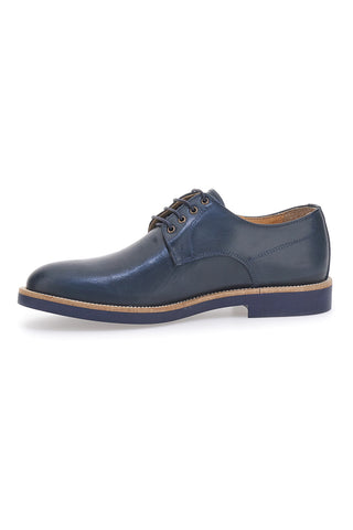 Blauer Lederschnürschuh Made in Italy mit Kontrastkante PITTARELLO 600