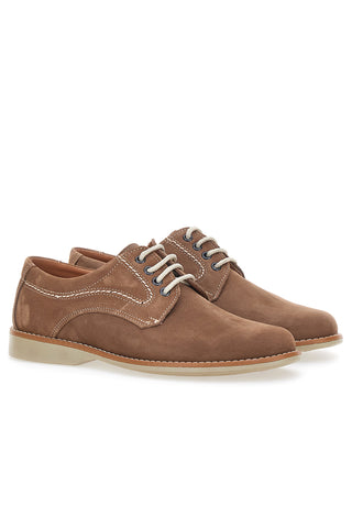 Braune Schnürschuhe aus Nubukleder, hergestellt in Italien, Jerpoint 1