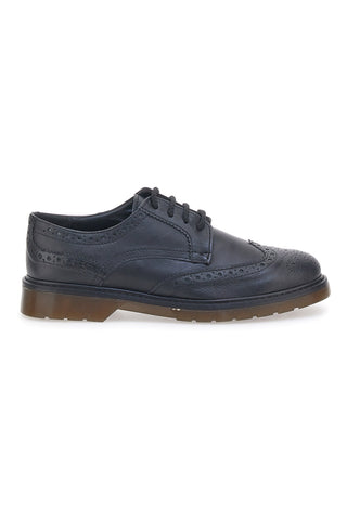 Scarpe Stringate Nere Con Lavorazione Duilio In Vera Pelle Claremorris 801