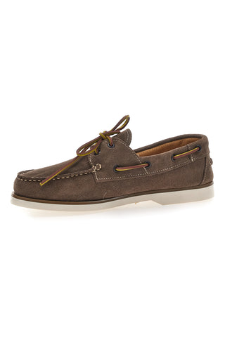 Taubengraue Wildleder-Loafer im Bootsstil CLAREMORRIS 10
