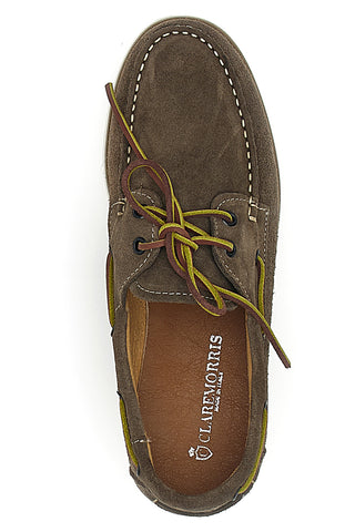 Taubengraue Wildleder-Loafer im Bootsstil CLAREMORRIS 10