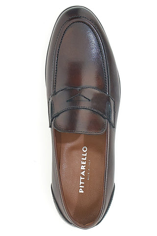 Braune Mokassins aus echtem Leder, hergestellt in Italien, Pittarello 70
