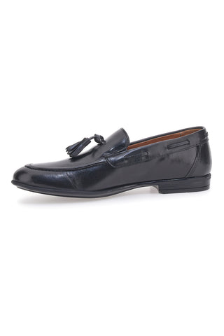 Schwarze Loafer aus Leder mit Quaste, hergestellt in Italien, PITTARELLO 071