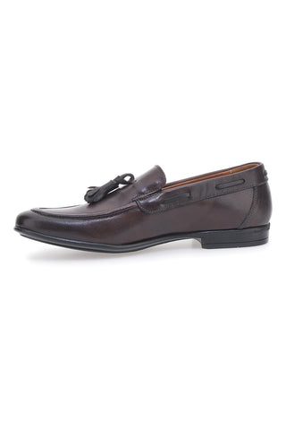 Braune Leder-Loafer mit Quaste, hergestellt in Italien, PITTARELLO 071